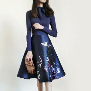 Ted Baker Dominaa Long Sleeve Fit & Flare Dress Us 6 EUC